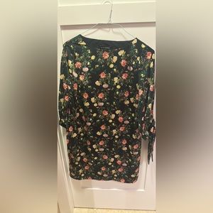 Banana republic black rose and lemon print dress